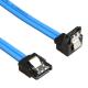 Blue Practical SATA 3 6GB S Cable With Locking Latch Straight To 90 Degree Plug