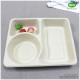 3-Compartments Unbleached Biodegradable  Sugarcane Pulp Tray With Lid,Renewable Resources Biodegradable Food Containers
