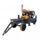 Industrial Water Well Drilling Equipment , Trailer Mounted Drill Rig 260m Depth