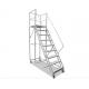 Multi Functional Rolling Warehouse Ladders On Wheels / Rolling Step Ladder Safety
