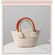 New Handmade Cotton Woven Bag Seaside Holiday Beach Bag Versatile Straw Woven Bag Lovely Rainbow Cloud Handbag