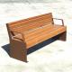 Contemporary Urban Street Rust Finish Corten Steel Bench With Wood Seat