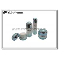 Sky Blue Plastic Empty Makeup Containers For Lotions And Creams , Customized