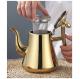 Gooseneck stainless steel natural color pour over tea pot customize logo acceptable coffee pot with handle