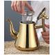 Gooseneck stainless steel natural color pour over tea pot customize logo acceptable coffee pot with handle