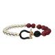 Deep Red Seed Beaded Bracelets Unisex Stretchy Nylon Thread Stacking