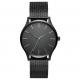 Black Mesh Mens Stainless Steel Watches Sapphire Crystal Glass Watch