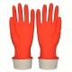 Red Color Flocklined Household Latex Kitchen Rubber Gloves Good Elasticity For Cleaning