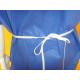Comfortable Non Woven Surgical Gown Flat Round Neck Style SMS PP Material