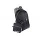 Black Nylon Foldable Backpack Waterproof Two Way Zip Rucksack