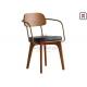 Rubber Wood Wood Restaurant Chairs No Folded With / Without Metal Armrest Armour