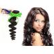 No Tangle Remy Indian Hair Extensions Jet Black Wavy Hair Weave