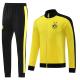 Yellow Old Football Tracksuits Set Embroidered Printing Football Training Suit