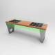 Wood Solar Powered Charging Bench Metal Backless Bench With LED Light