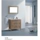 Two Drawers PVC Bathroom Cabinet With Wood Grain Freestanding Install