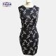 New arrival black small flower loose a line dress womens beach wear ladies casual dresses pictures for girl