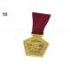 Red Polyester Ribbon Custom Graduation Medals , Academic Award Medals For Schools