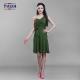Green color anti-wrinkle elegant party women's loose t-shirt chiffon boutique dress ladies ready made dresses sale
