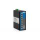 DIN Rail Mounting Industrial Ethernet Switch 8 Port IP40 Waterproofing
