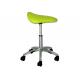 Green Saddle Office Chair For Hair Cutting , Pu Leather Saddle Seat Stool