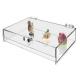Large Clear Acrylic Hinged Box With Hinged Lid And Lock Storage 16x8