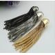 OEM DIY Metal zinc alloy nickel color handbag accessories end caps with tassel