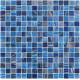 Deep sea blue glass mosaic mix pattern special design for bathroom project