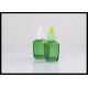 Essential Oil Glass Dropper Bottle 30ml  Cosmetic  Amber Square Green Bottle