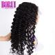 Deep Wave Human Hair Lace Front Wigs Cuticle Aligned Natural Black Swiss Lace