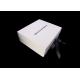 Black Ribbon Closure Paperboard Folding Boxes , White Fancy Gift Box