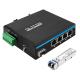 Mini 5 Port Gigabit Industrial Fiber Switch SFP Uplink Unmanaged Din Rail Type DC12V