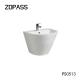 European Style White Modern Sink Wall Hung Porcelain Half Pedestal Hand Wash Basin