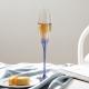 Rainbow Slanted Long Stem Champagne Glasses 6 Ounces 172ml Gradient Blue