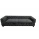 Black velvet sofa for living room 3-seater button tufted chesterfield fabric sofa ,event wedding sofa