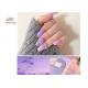 Press On Artificial Coffin Purple DIY Fake Nails With Crystal Stone
