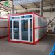 Fast Installation Folding Container Home Red Frame Single Sided Glass Wall