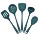 Wholesale Food Grade Soft Green Heat-Resistant Tableware Non Stick Pot Kitchen Stir Fry Spatula Leaking Spoon 5piece Set