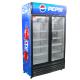 Direct Cooling Glass Door Display Freezer , Double Door Drinks Display Fridge