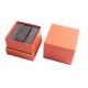 Cardboard Single Watch Box Packaging Orange Surface Glossy Laminated Custom Logo