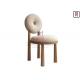 Hollowed-Out Round Back White Velvet Upholstered Restaurant Chair