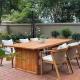 2024 New Design Teak Wood Table With Wicker Chairs Set