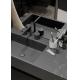 Luxury Matte Black Customized Bathroom Cabinet With Undermount Black Sink