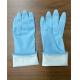 M 45g Blue Color 300mm Flock Lined Latex Gloves For Kitchen