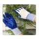 Electromobile And Bicycle Maintenance White Polyester Knit Blue Nitrile Gloves