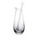 1.4L Handmade Water Jug Clear Round Glass Pitcher with Glass Stirrer