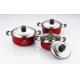Non Stick Stainless Steel Cookware Sets 6pcs Red Pot & Rose Flowers 16cm - 18cm