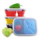 2 Compartment Lunch Box Silicone Household Products Collapsible Lunch Containers