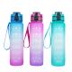 Plastic Drinkware Bottle With Strainer , Fitness Sports Water Bottle With Time Marker