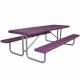 Rectangular Steel Outdoor Picnic Table Set With Surface Mount Type