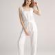 XL XXL Womens Casual Linen Pants Lily Button Down Sleeveless Romper In Ivory